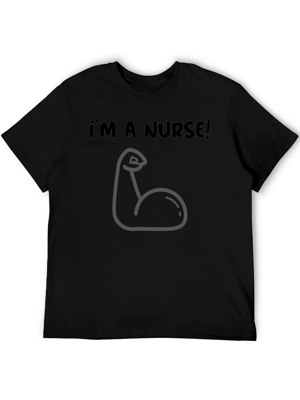 Funny Nurse Muscle Graphic Tee - Black