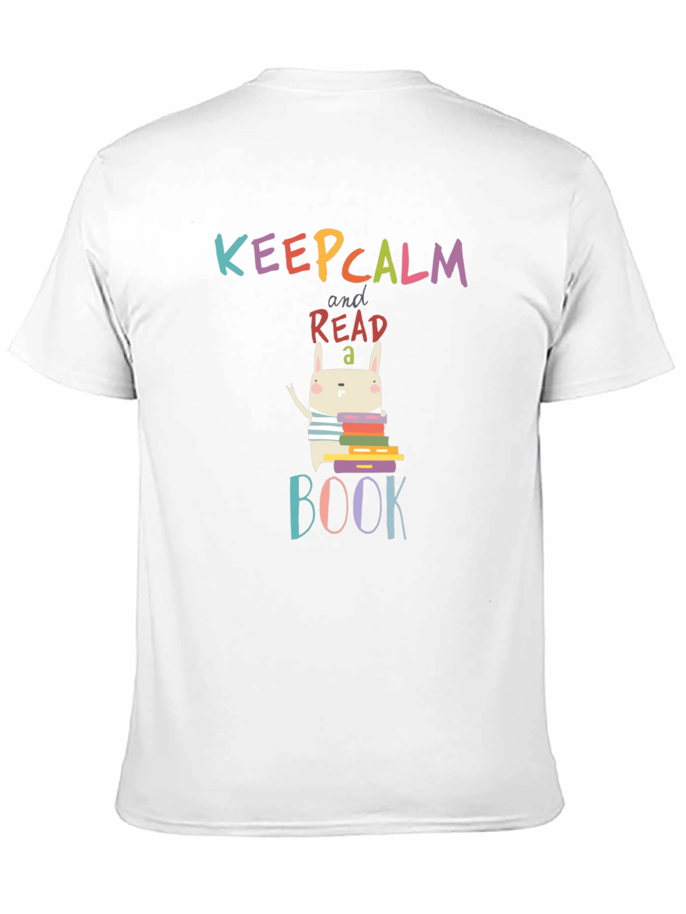Keep Calm Read a Book T-Shirt Cute Bunny Design