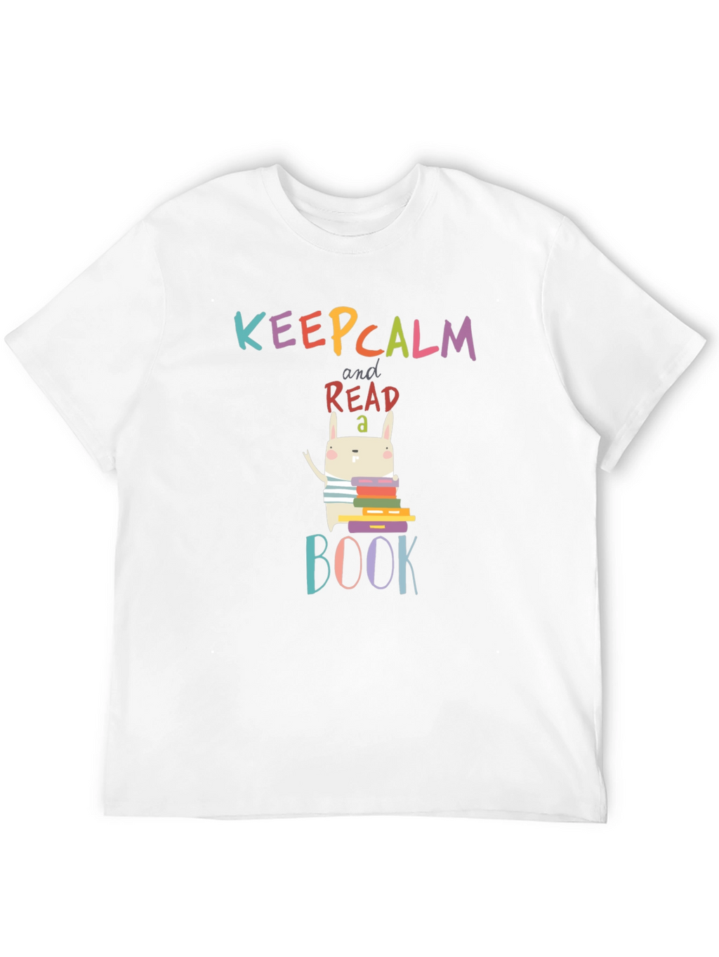 Keep Calm Read a Book T-Shirt Cute Bunny Design