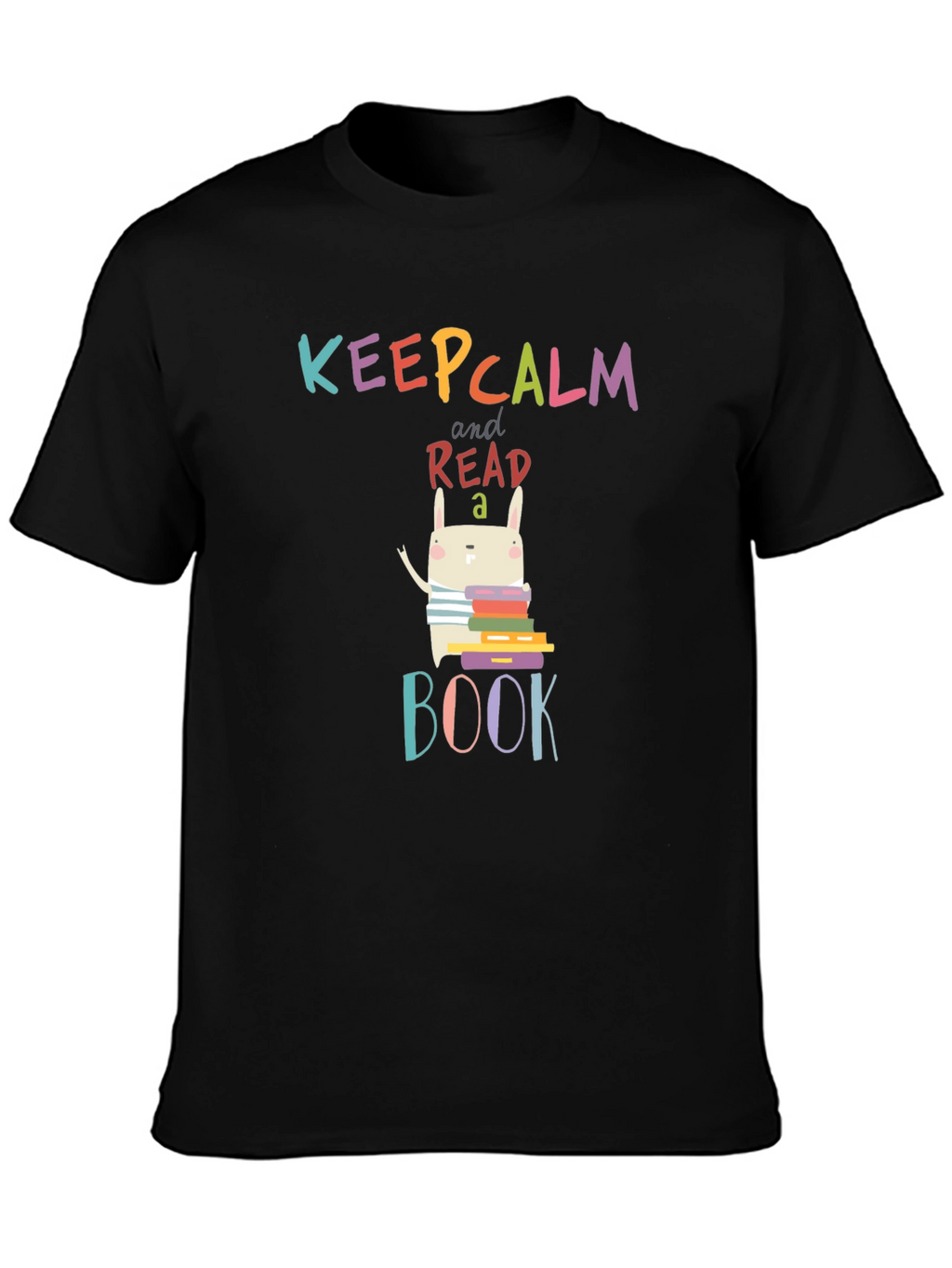 Keep Calm Read a Book T-Shirt Cute Bunny Design