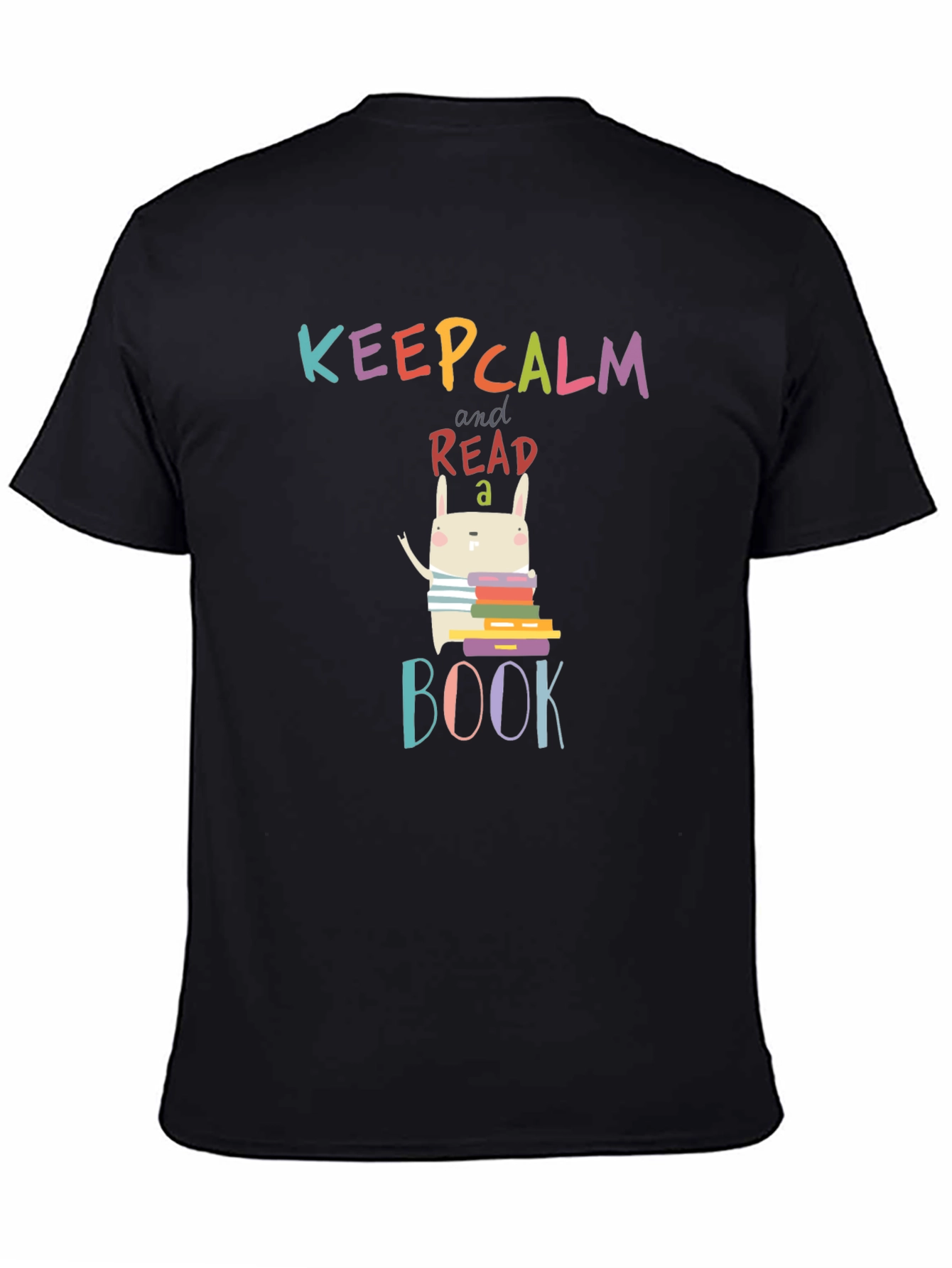 Keep Calm Read a Book T-Shirt Cute Bunny Design