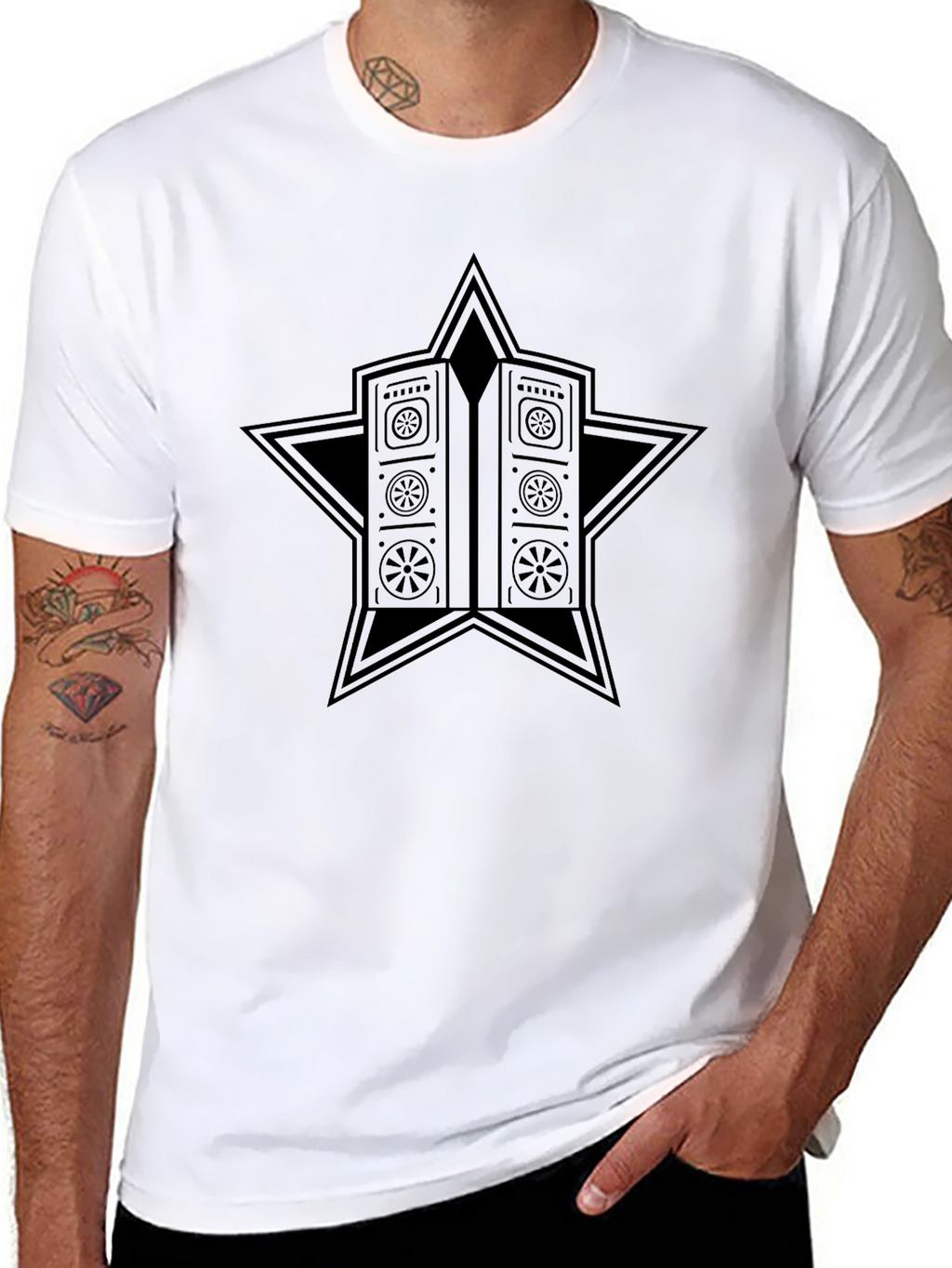 Star Vault Graphic Tee - Black Cotton Blend
