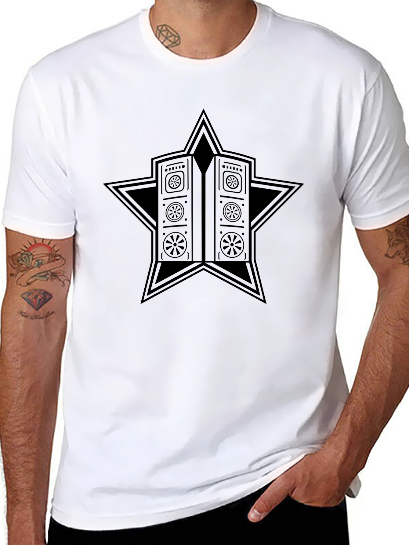 Star Vault Graphic Tee - Black Cotton Blend