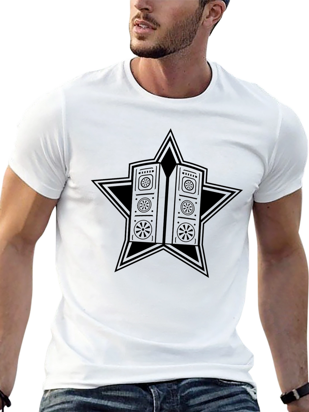 Star Vault Graphic Tee - Black Cotton Blend