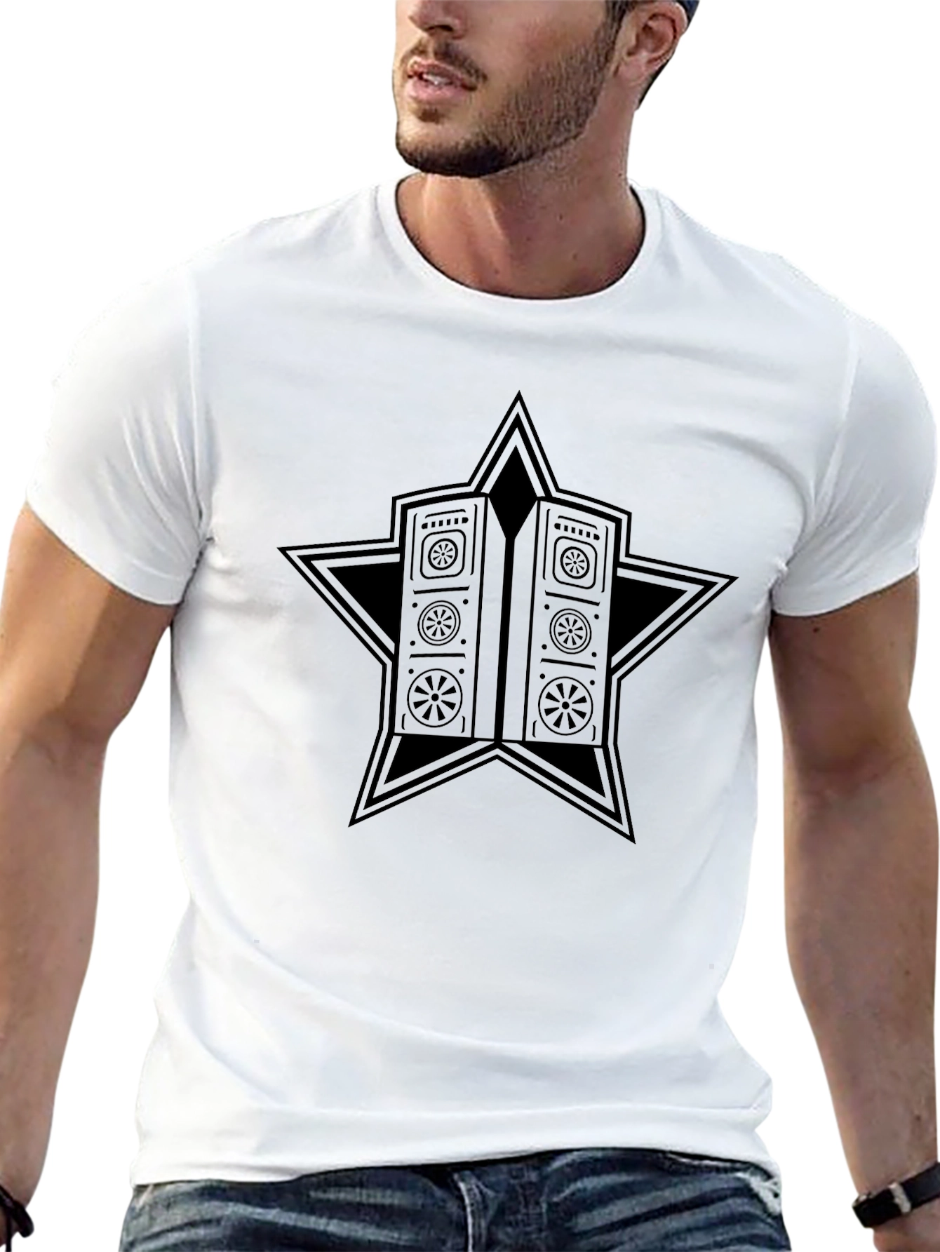 Star Vault Graphic Tee - Black Cotton Blend