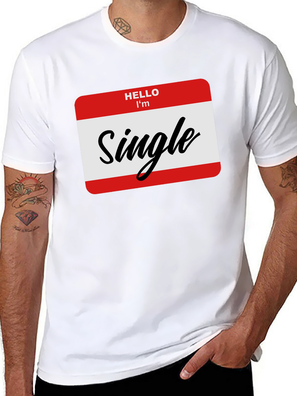 Hello Im Single T-Shirt - Black Funny Dating Tee