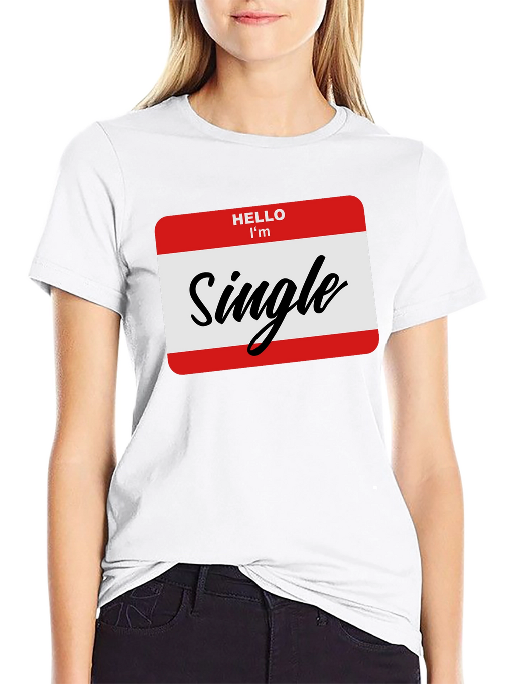 Hello Im Single T-Shirt - Black Funny Dating Tee