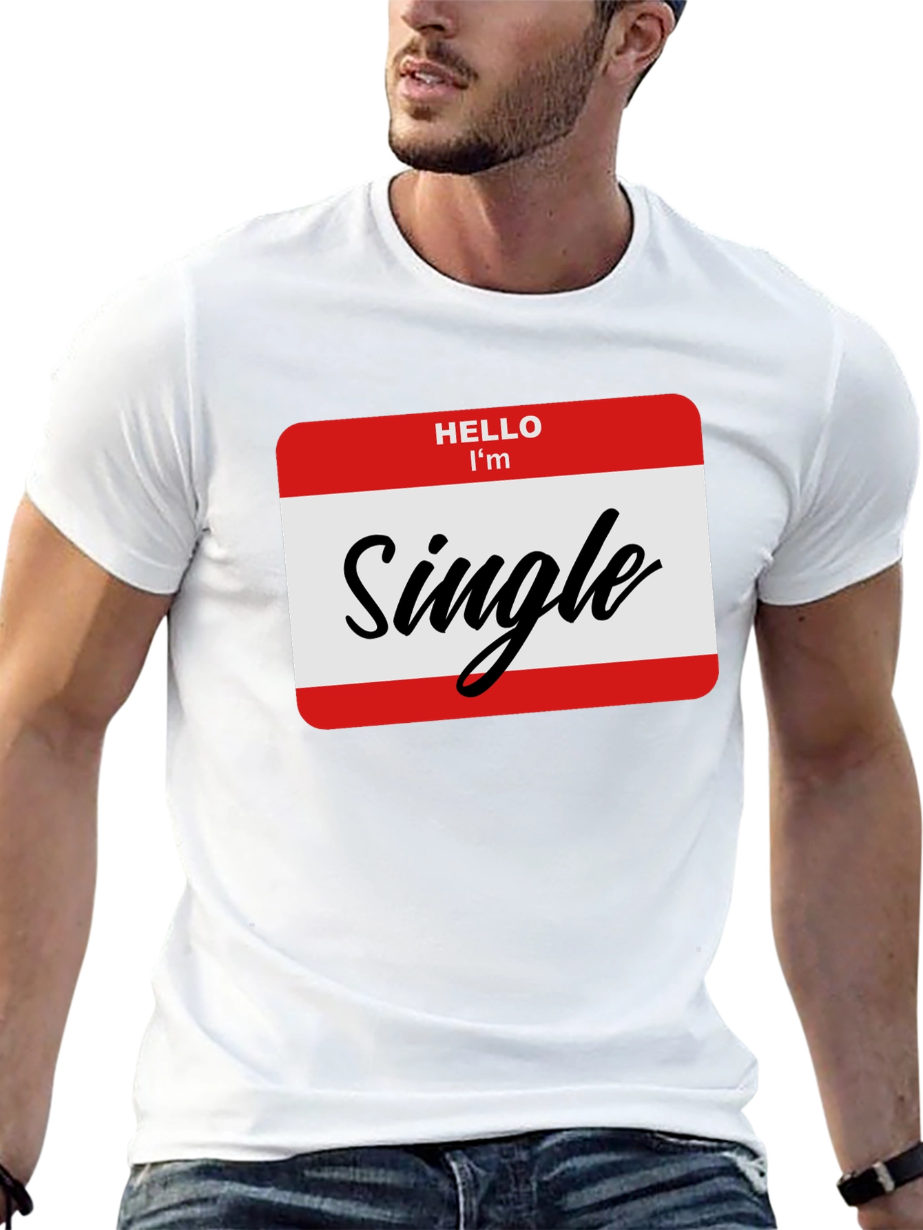 Hello Im Single T-Shirt - Black Funny Dating Tee