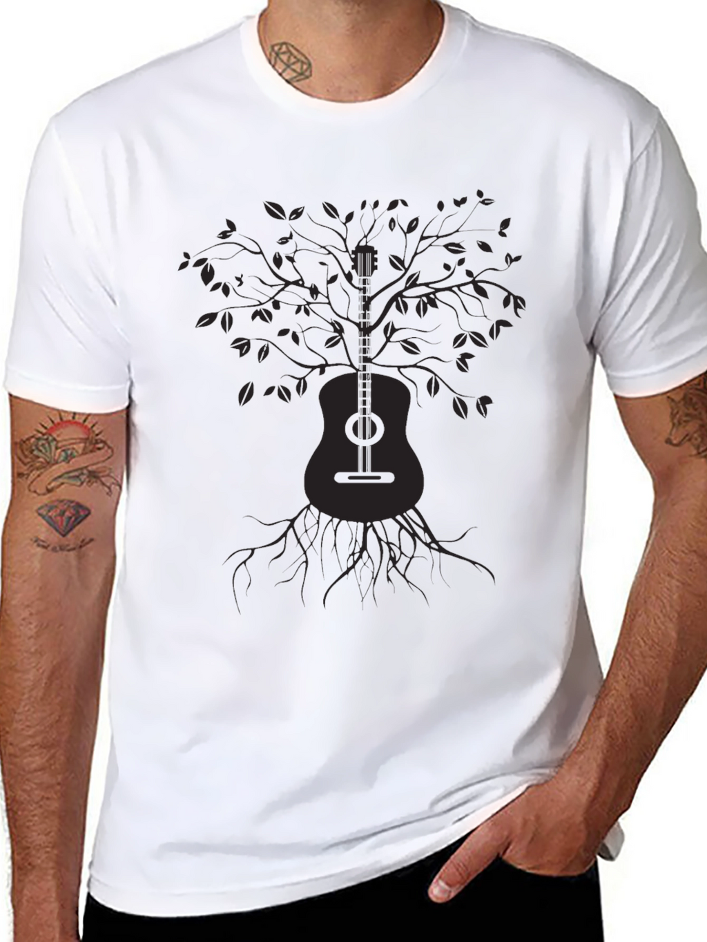 Guitar Tree Graphic T-Shirt - Music Lover Tee