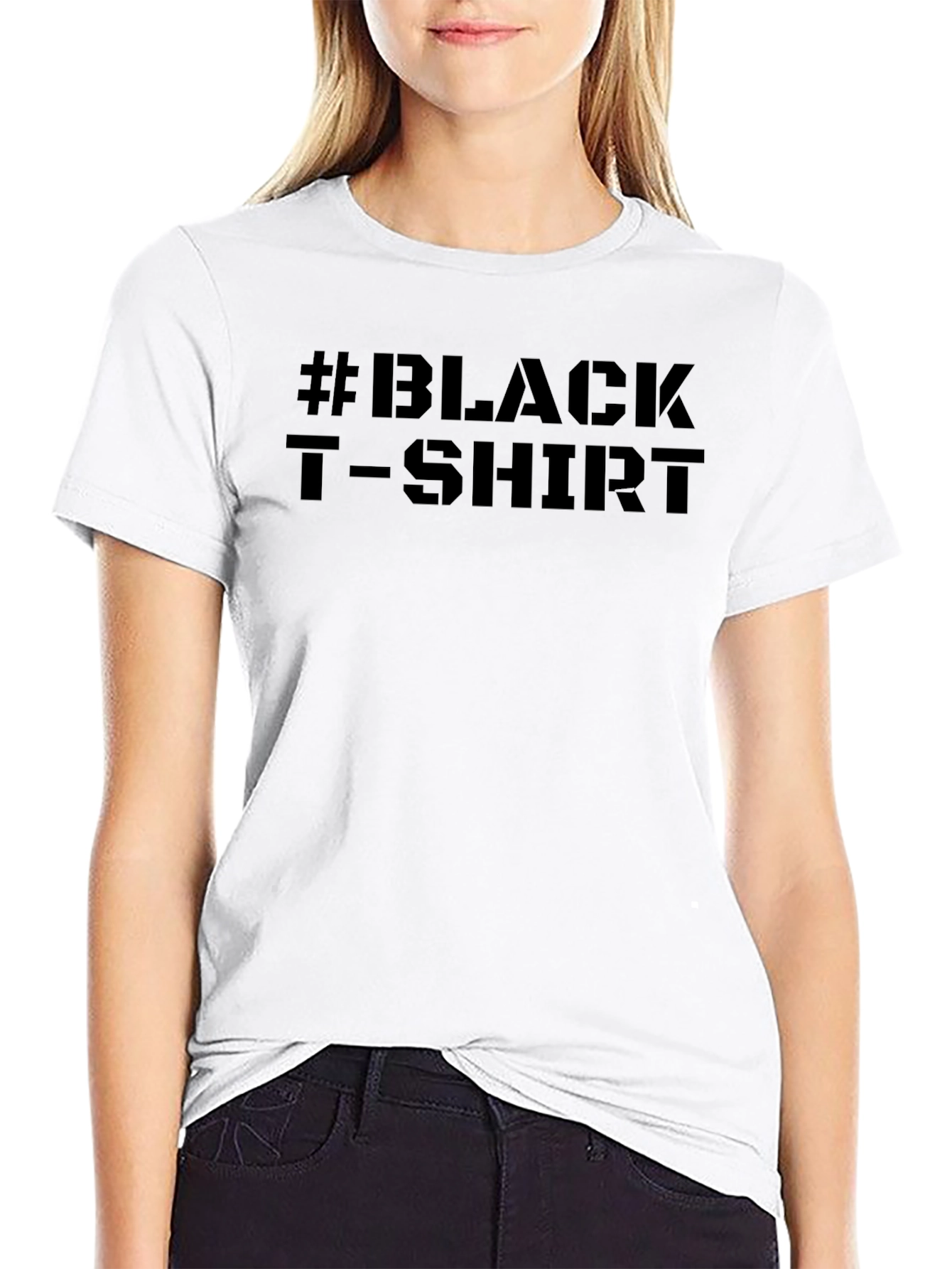Black T-Shirt - Hashtag Slogan Tee
