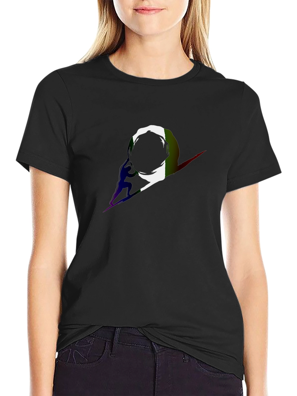 Astronaut Silhouette Black T-Shirt
