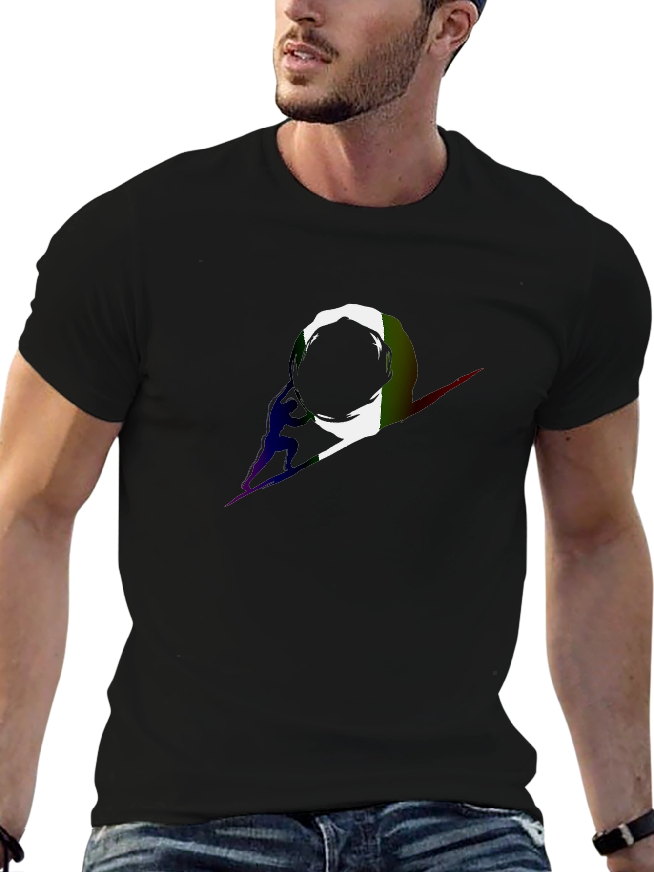 Astronaut Silhouette Black T-Shirt