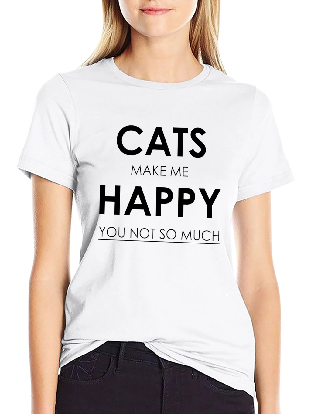 Cats Make Me Happy Graphic T-Shirt