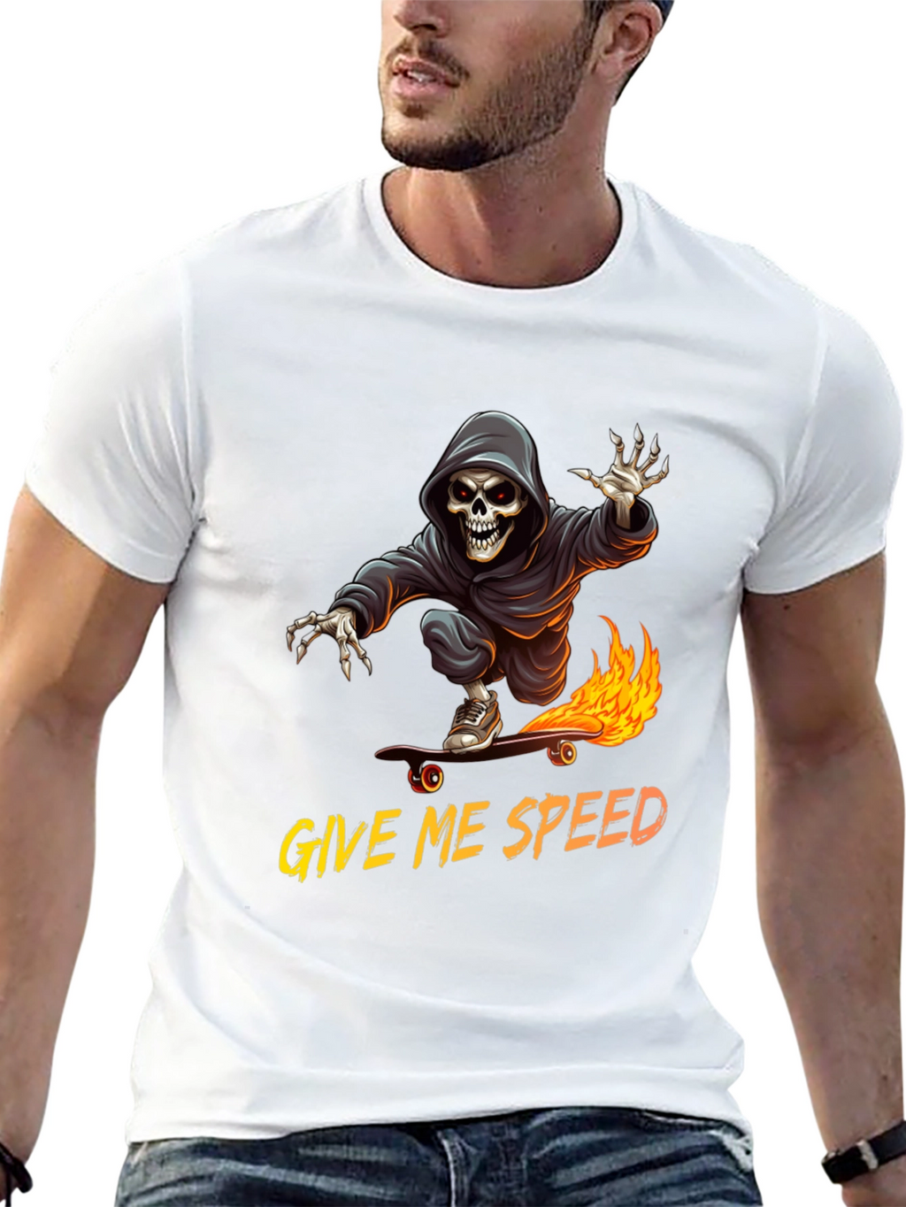 Grim Reaper Skateboard T-Shirt - Give Me Speed