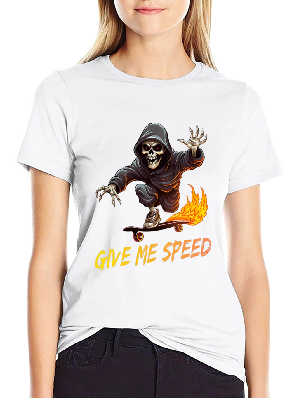 Grim Reaper Skateboard T-Shirt - Give Me Speed