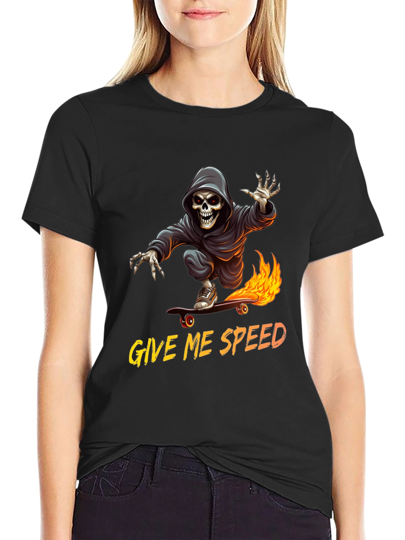 Grim Reaper Skateboard T-Shirt - Give Me Speed