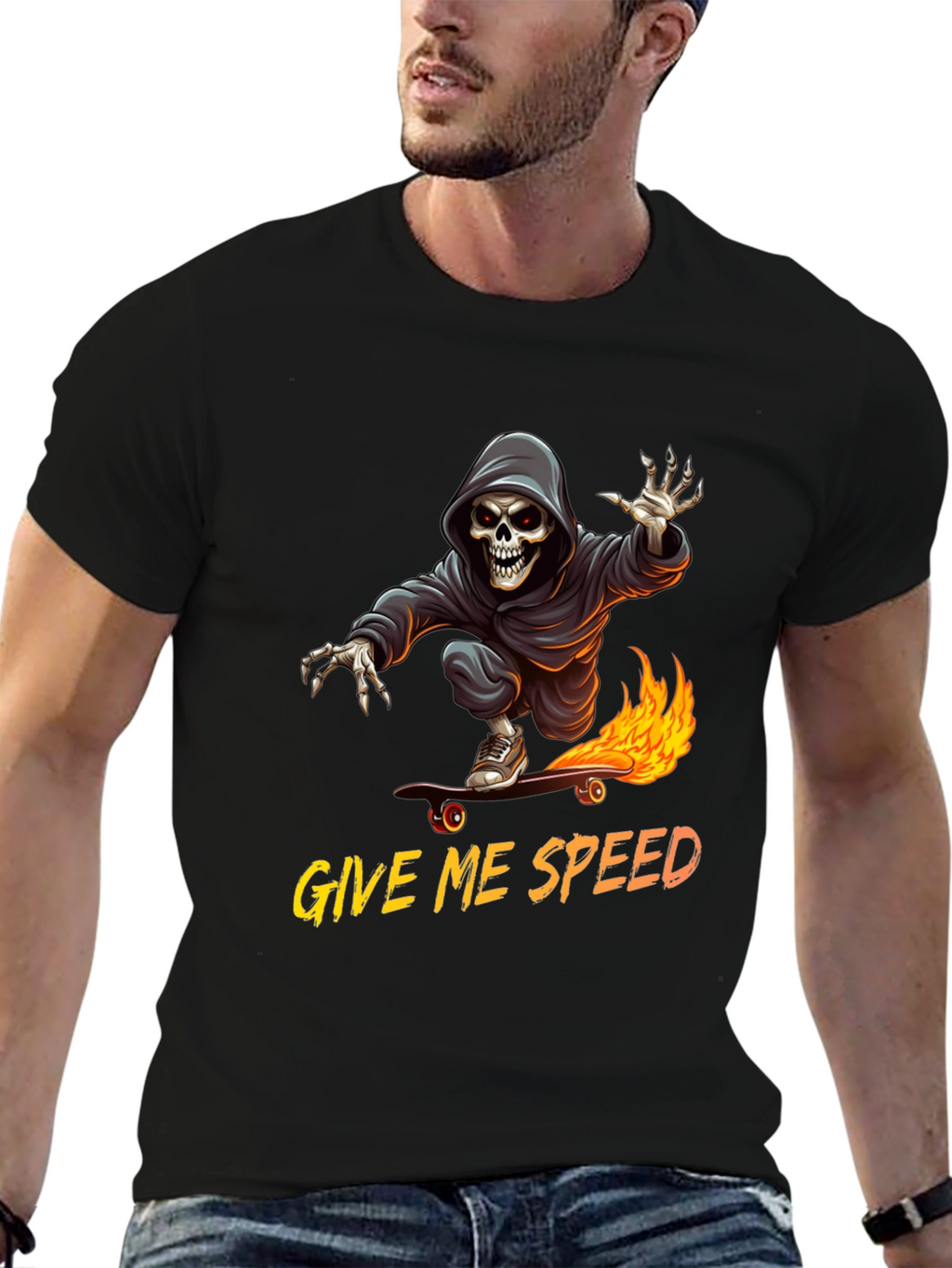 Grim Reaper Skateboard T-Shirt - Give Me Speed