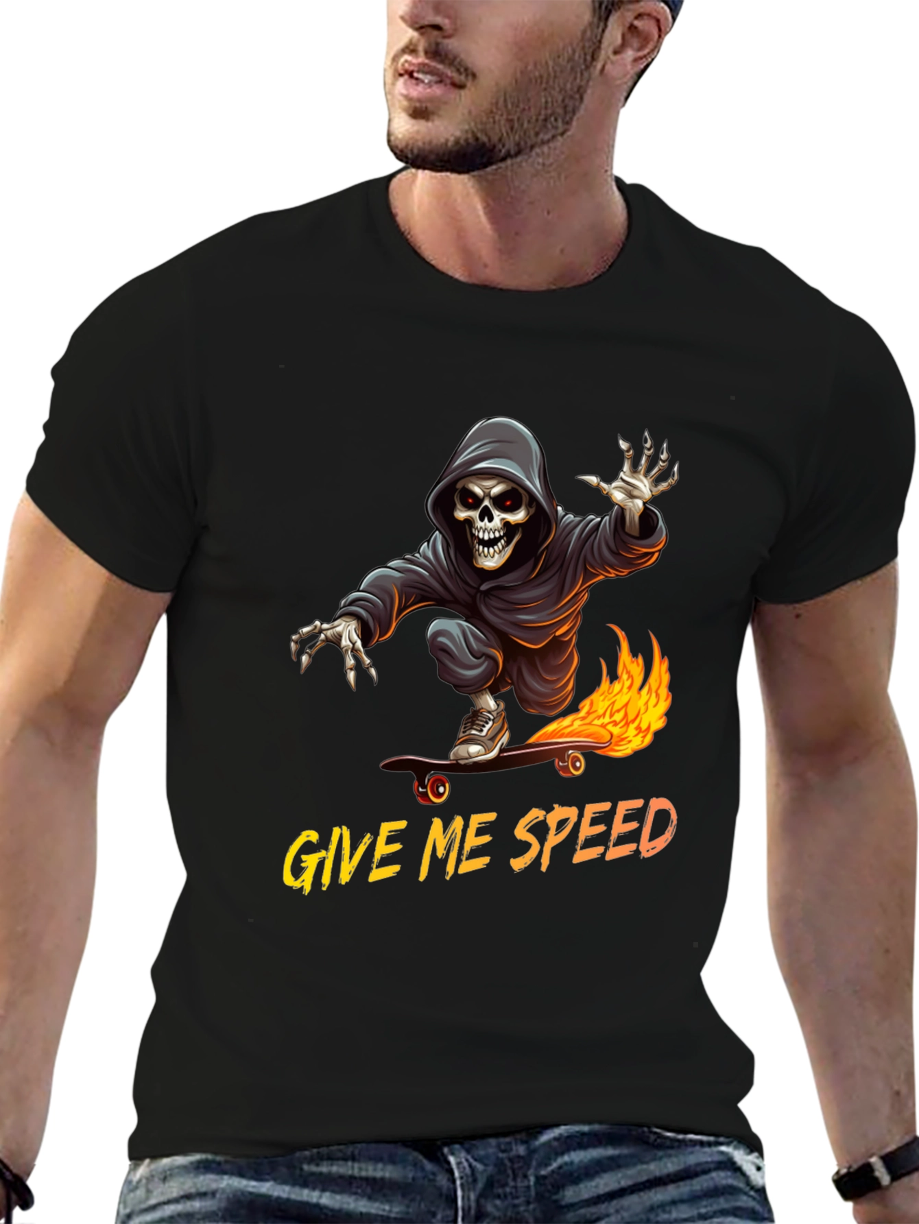 Grim Reaper Skateboard T-Shirt - Give Me Speed