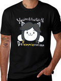 Temmie Undertale Black T-Shirt - Youre Filled With Determination