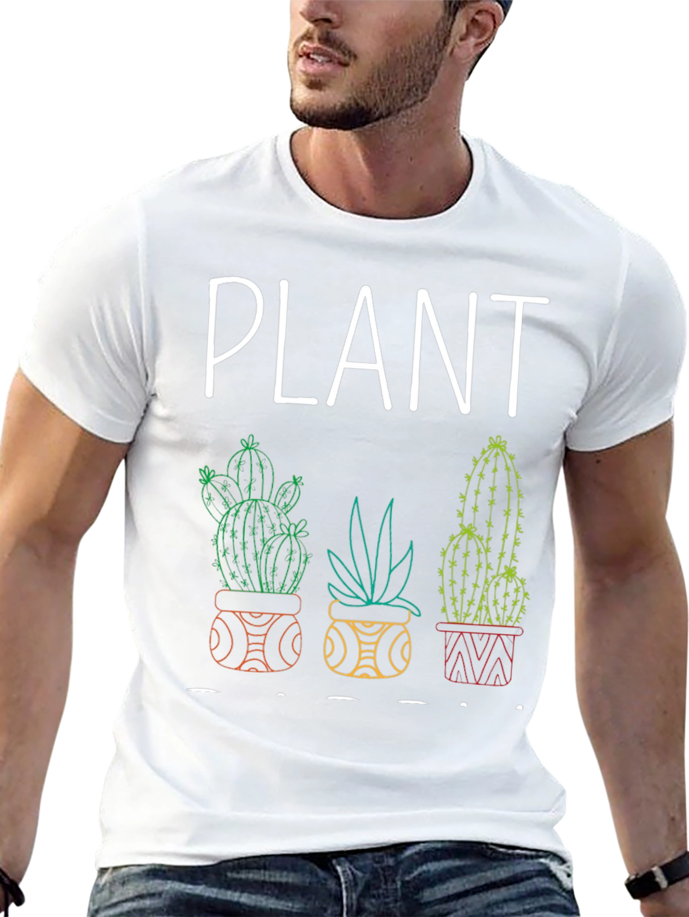 Plant Lover Graphic Tee - Cactus Design