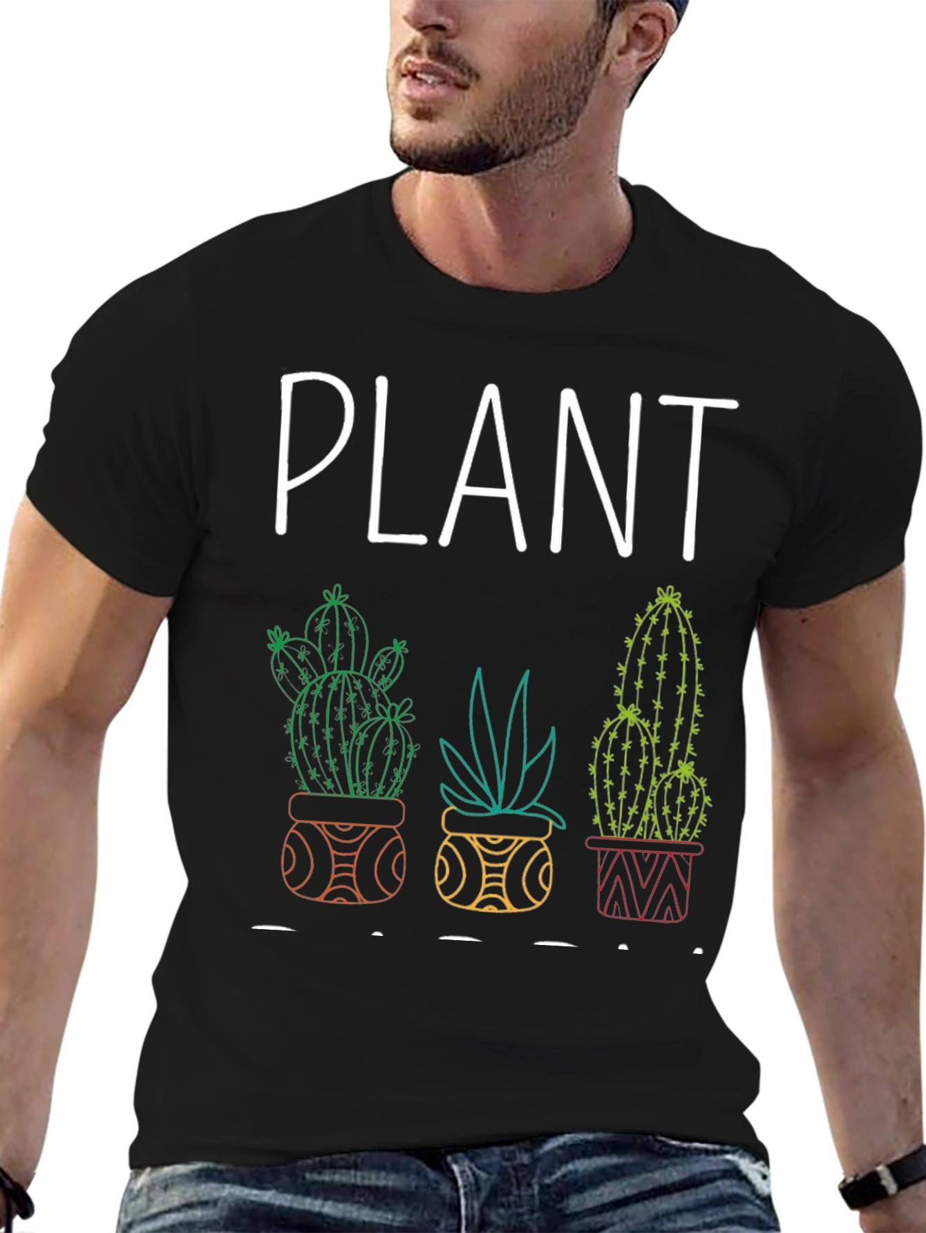Plant Lover Graphic Tee - Cactus Design