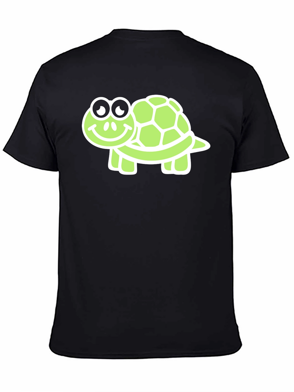 Cute Turtle Graphic Tee - Black