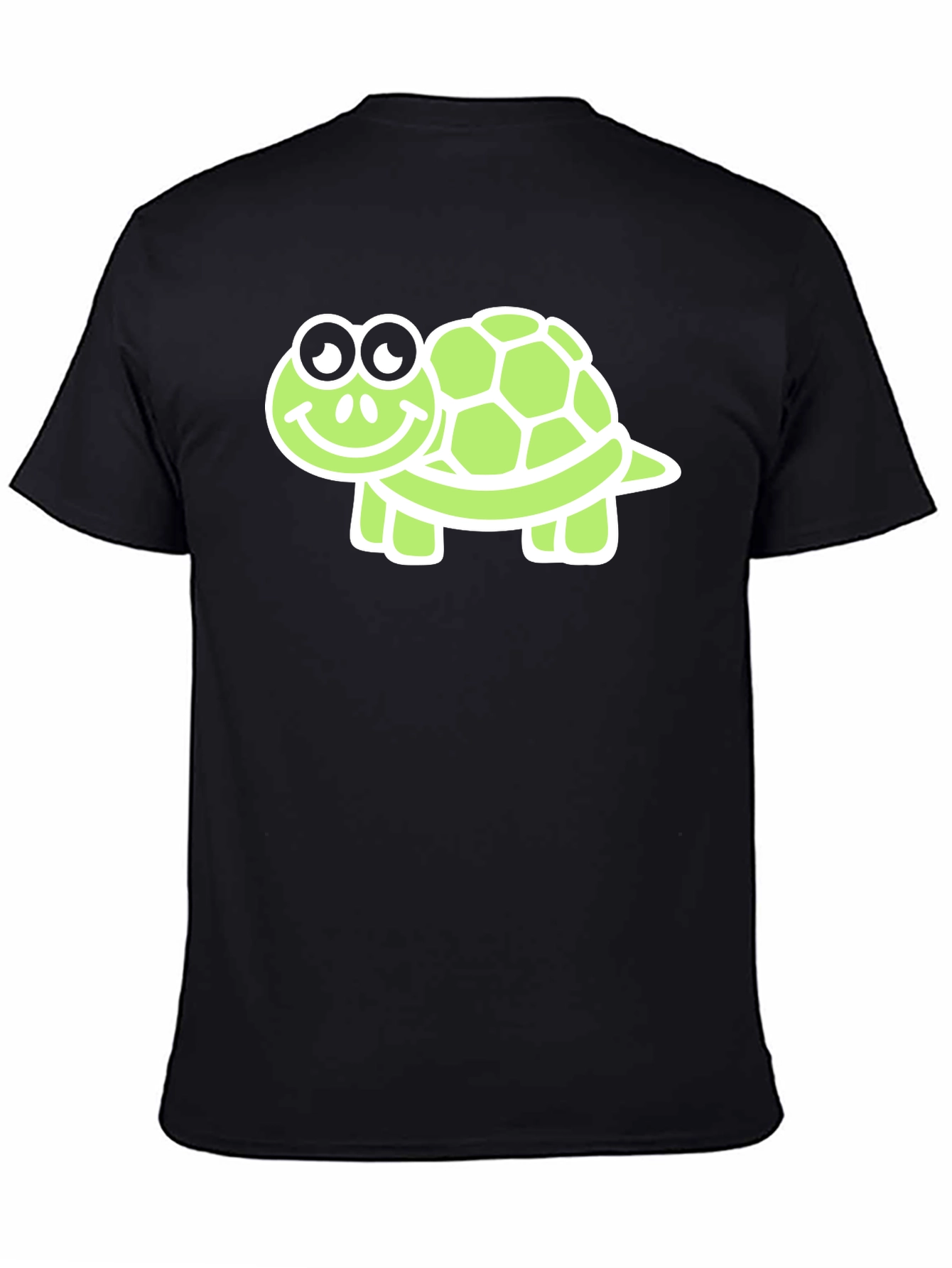 Cute Turtle Graphic Tee - Black