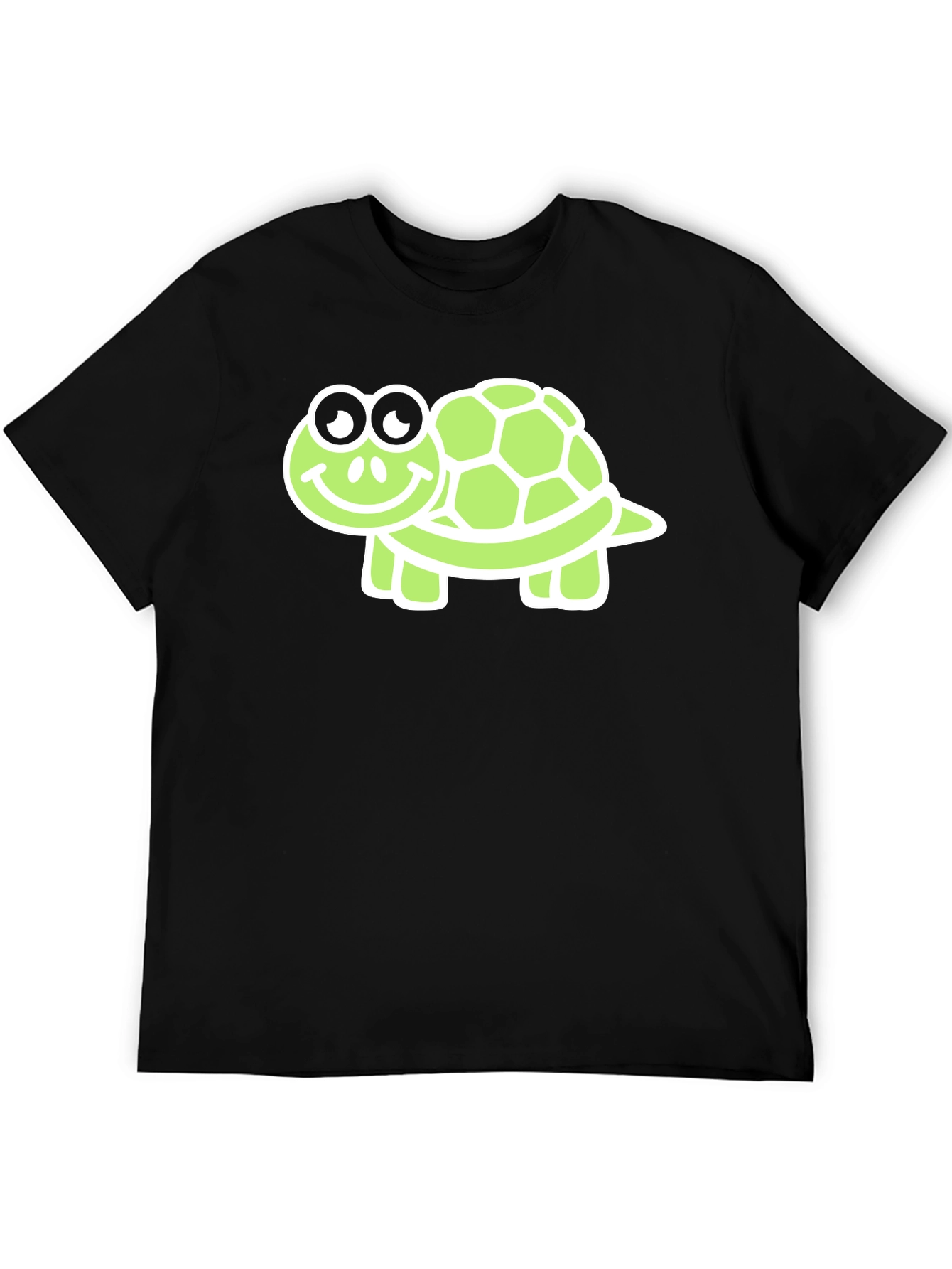 Cute Turtle Graphic Tee - Black
