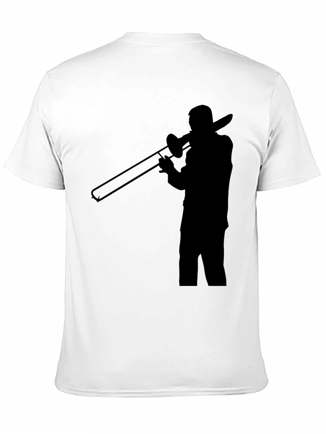 Trombone Player Graphic Tee - Black Cotton Comfort