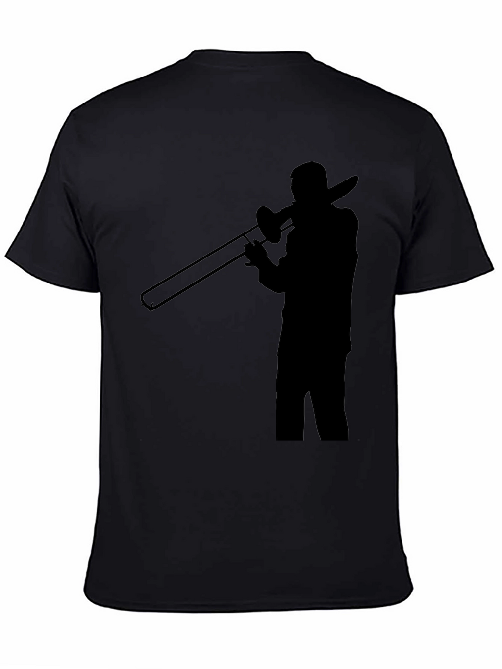 Trombone Player Graphic Tee - Black Cotton Comfort