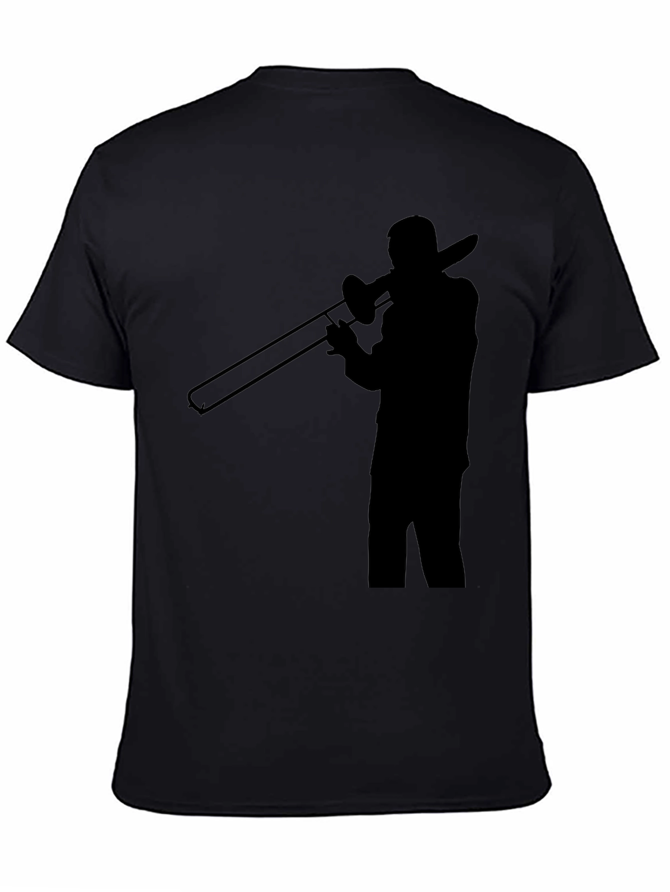 Trombone Player Graphic Tee - Black Cotton Comfort