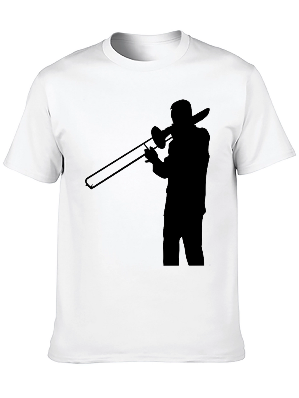 Trombone Player Graphic Tee - Black Cotton Comfort