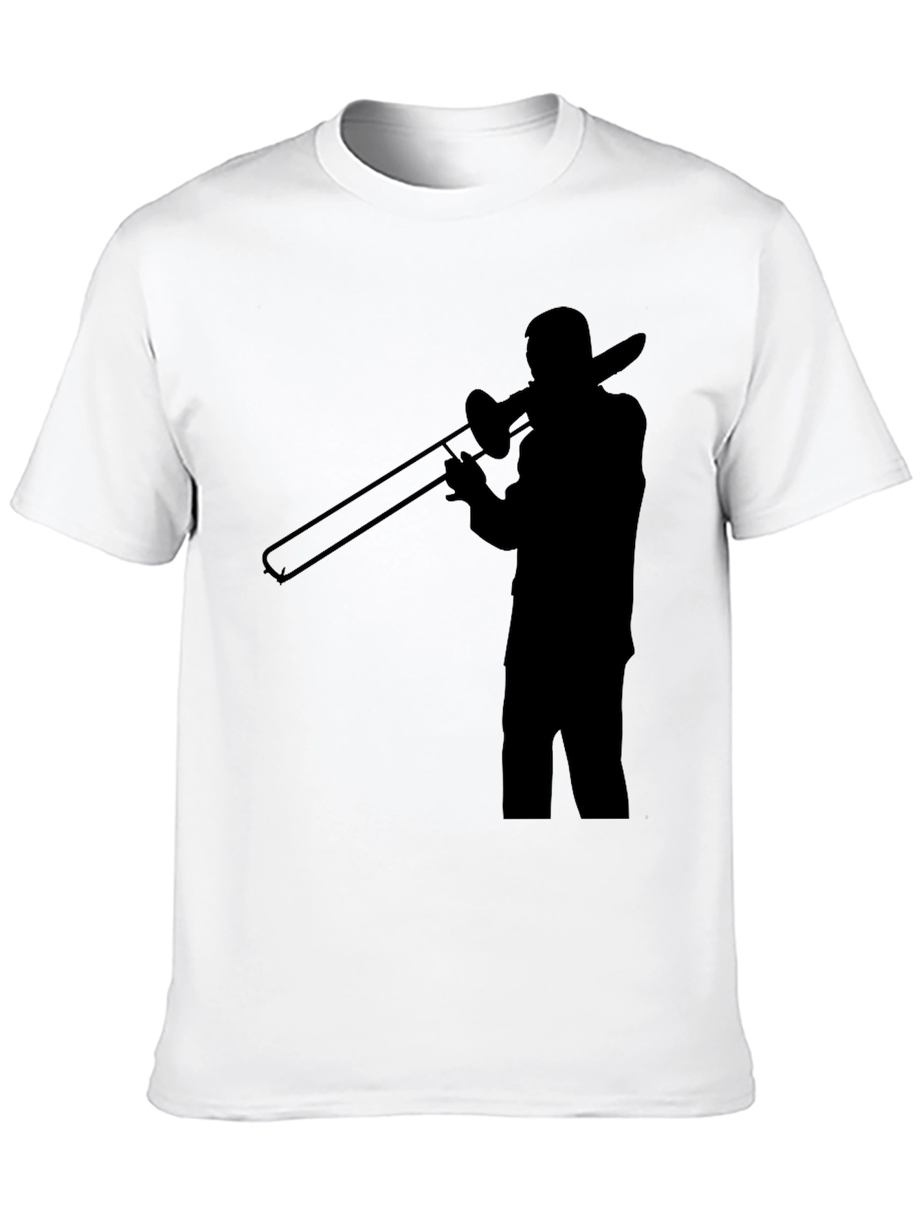 Trombone Player Graphic Tee - Black Cotton Comfort