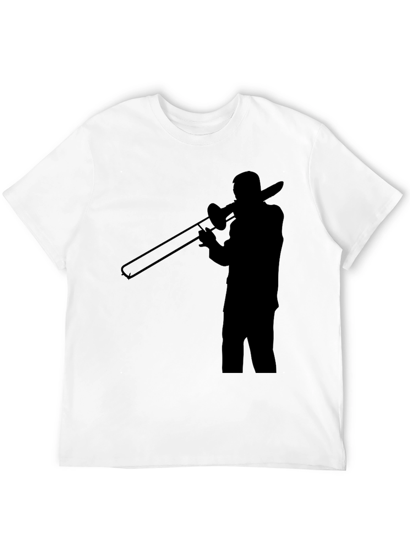 Trombone Player Graphic Tee - Black Cotton Comfort