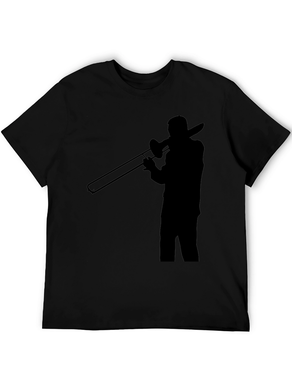 Trombone Player Graphic Tee - Black Cotton Comfort