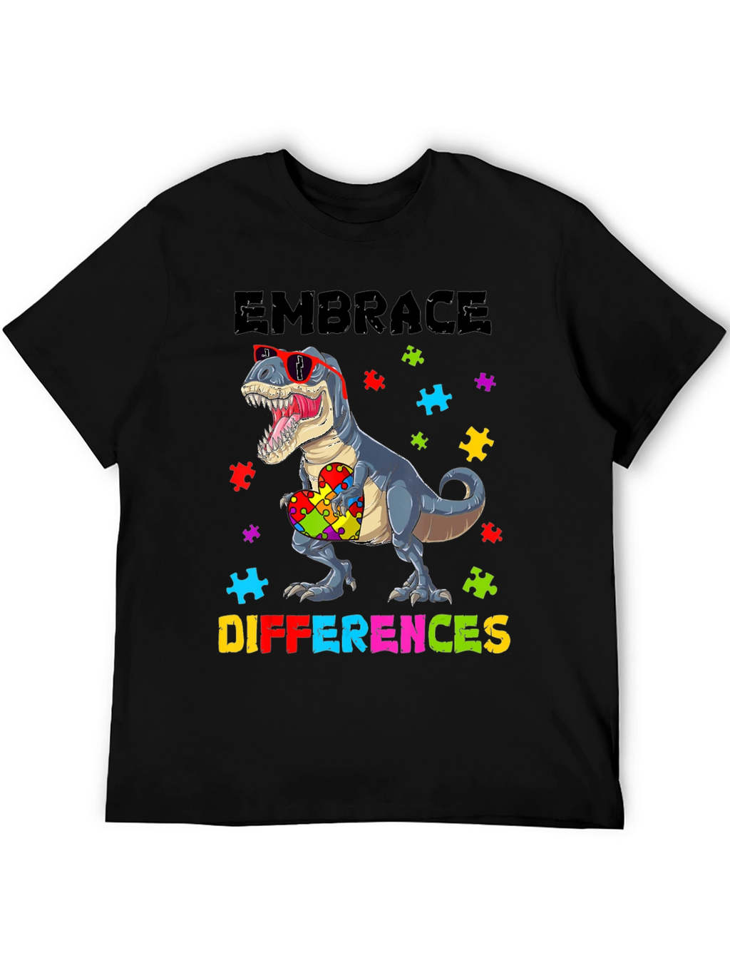 Embrace Differences T-Rex Autism Awareness Shirt