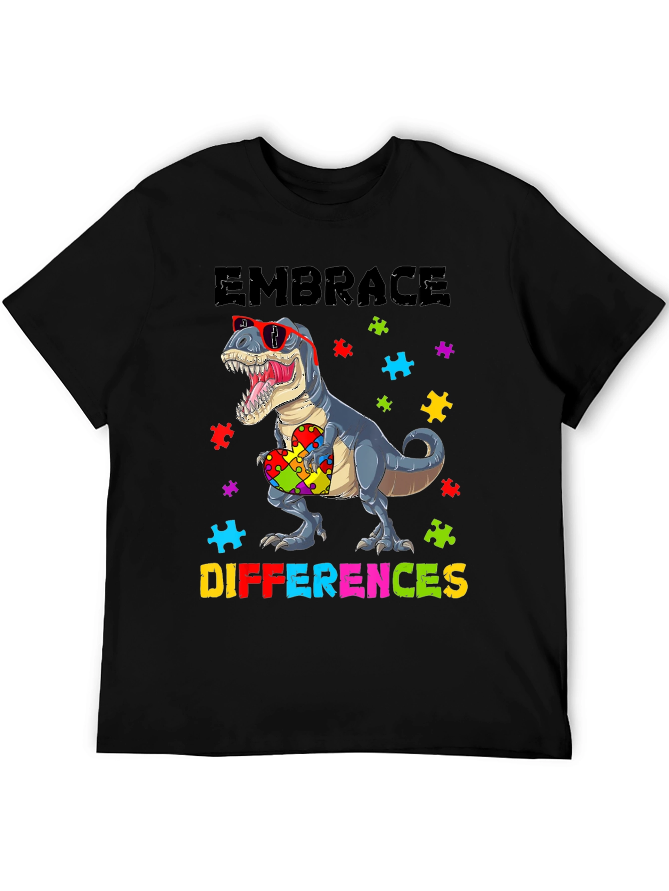 Embrace Differences T-Rex Autism Awareness Shirt