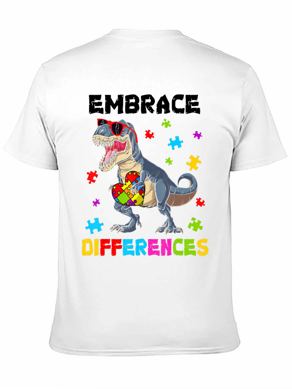 Embrace Differences T-Rex Autism Awareness Shirt