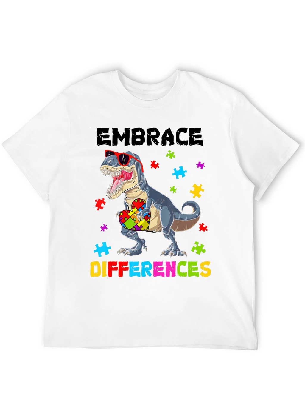 Embrace Differences T-Rex Autism Awareness Shirt