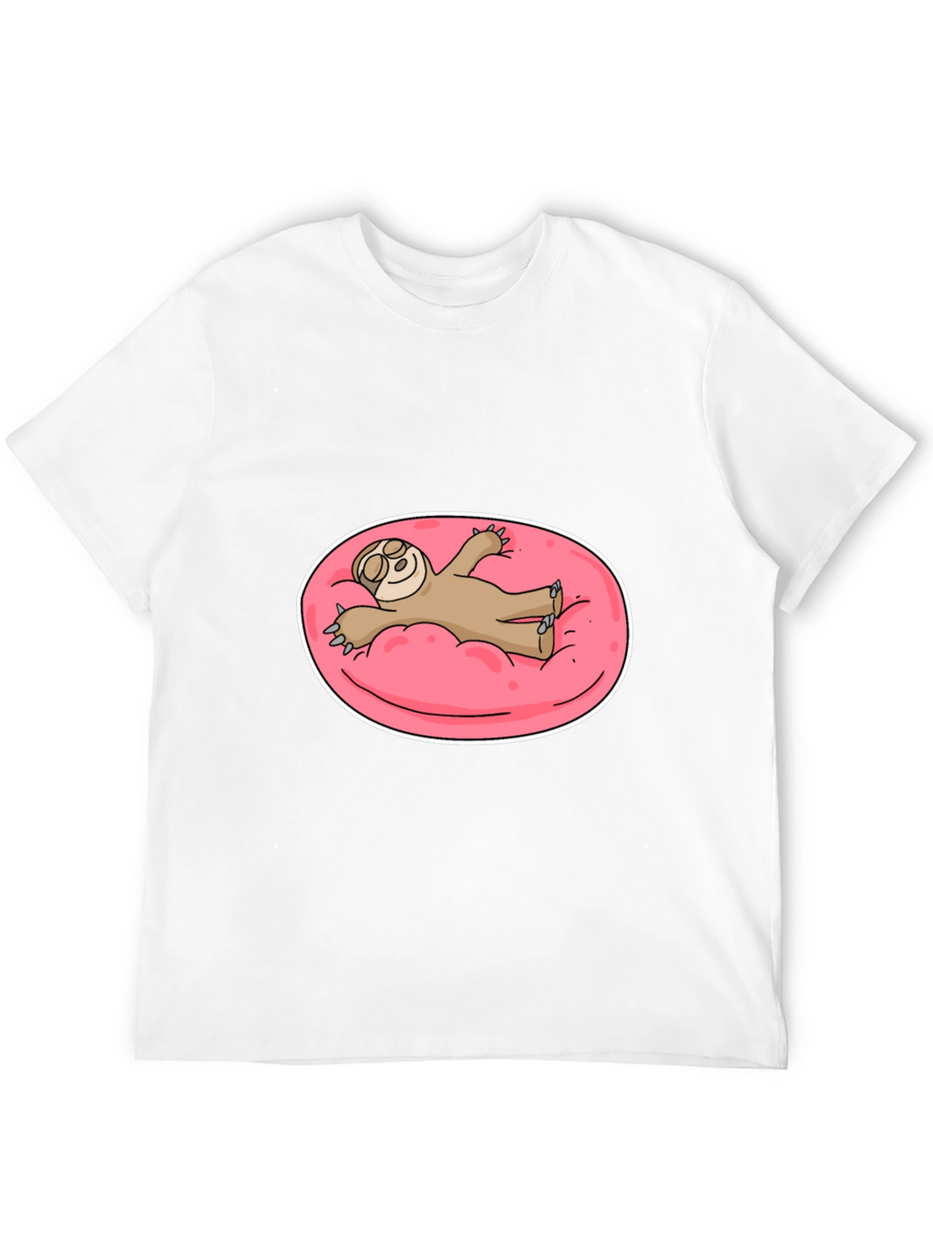 Sloth on Pink Float T-Shirt