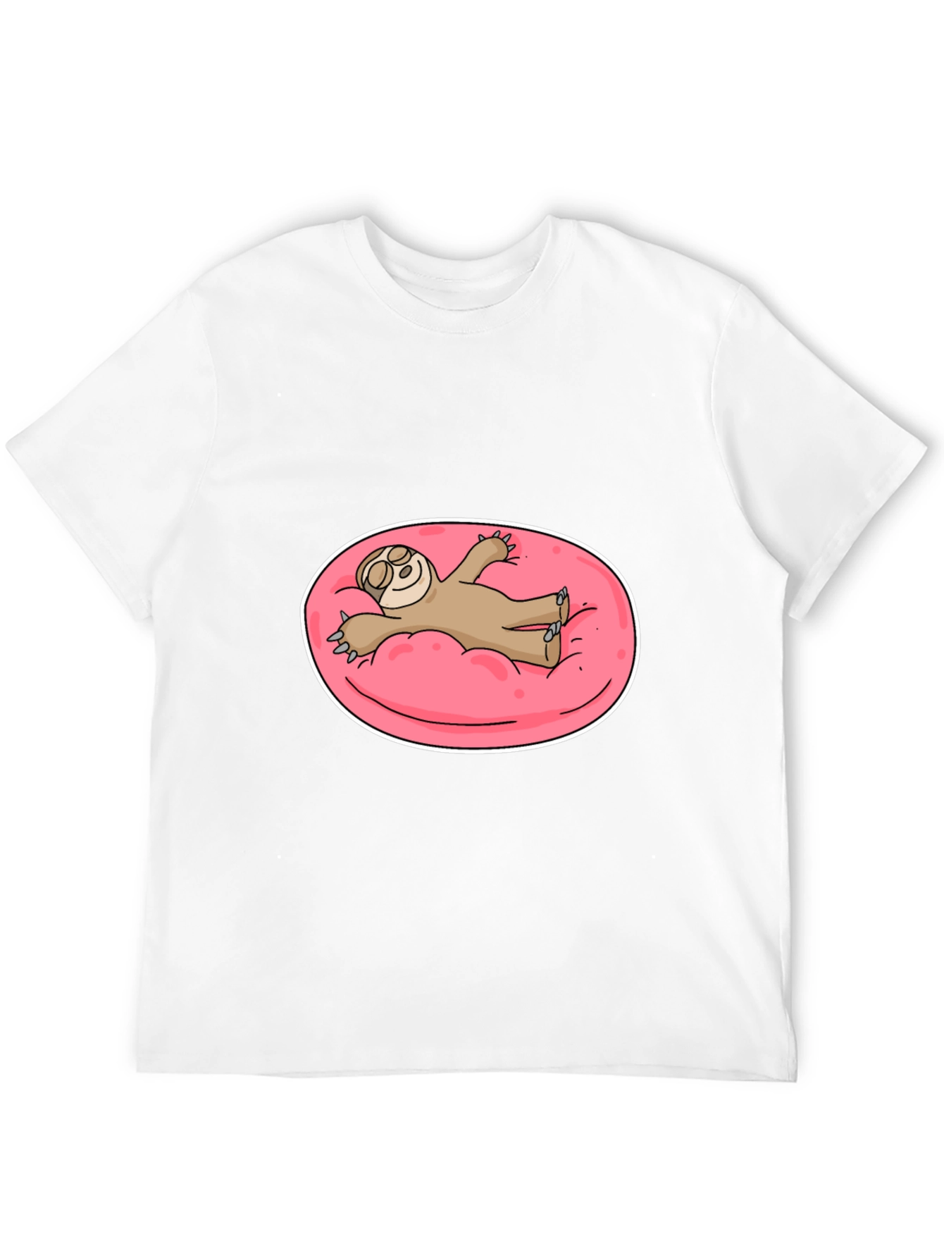 Sloth on Pink Float T-Shirt