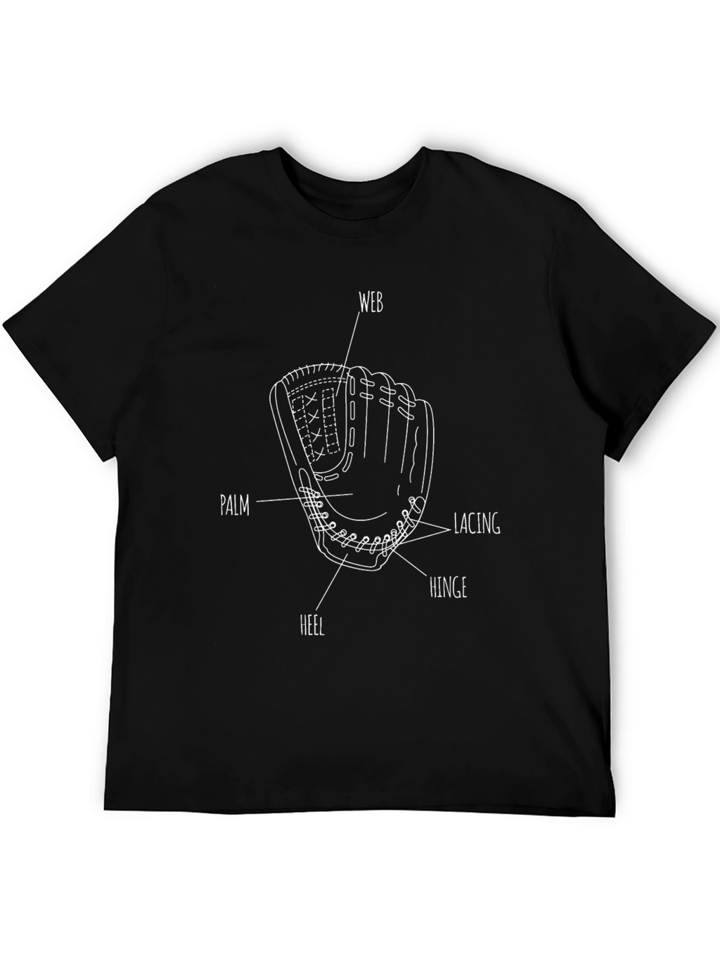 Baseball Glove Anatomy T-Shirt - Black
