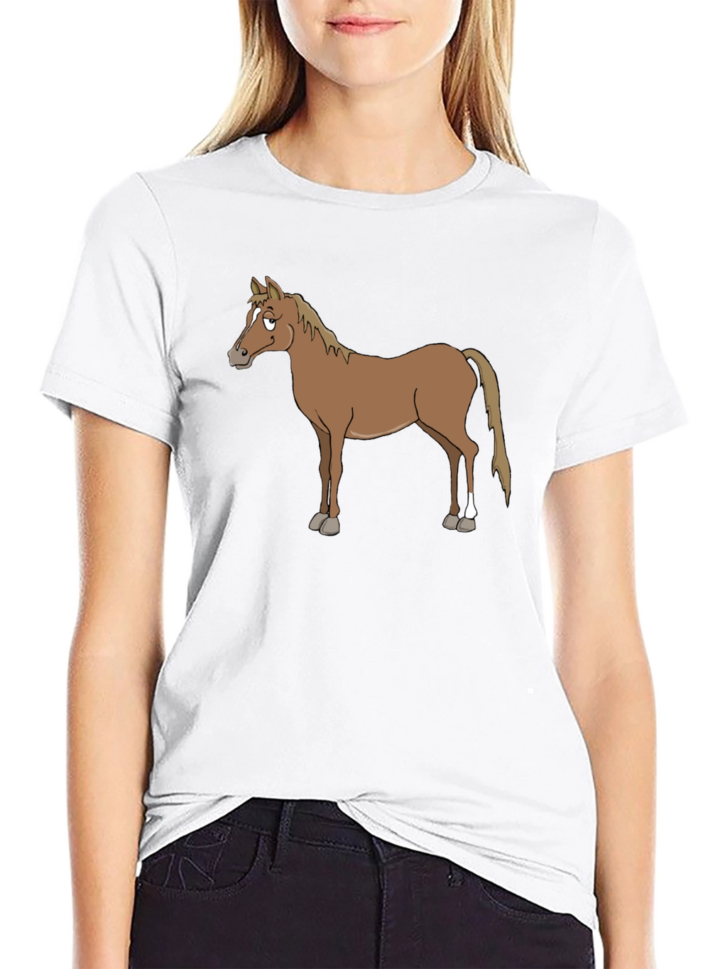 Horse Graphic T-Shirt - Casual Black Tee