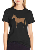 Horse Graphic T-Shirt - Casual Black Tee