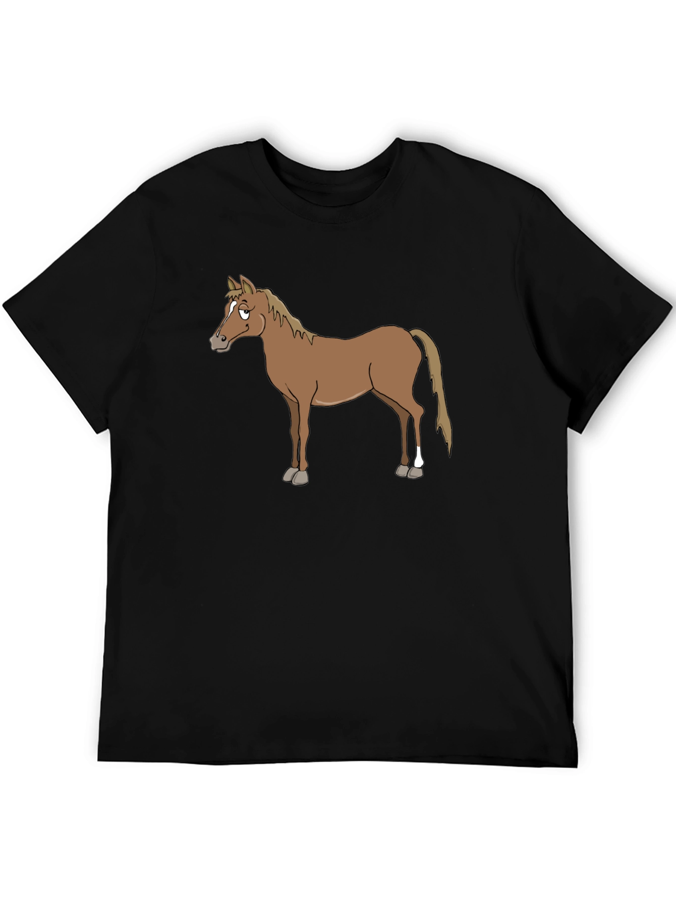 Horse Graphic T-Shirt - Casual Black Tee