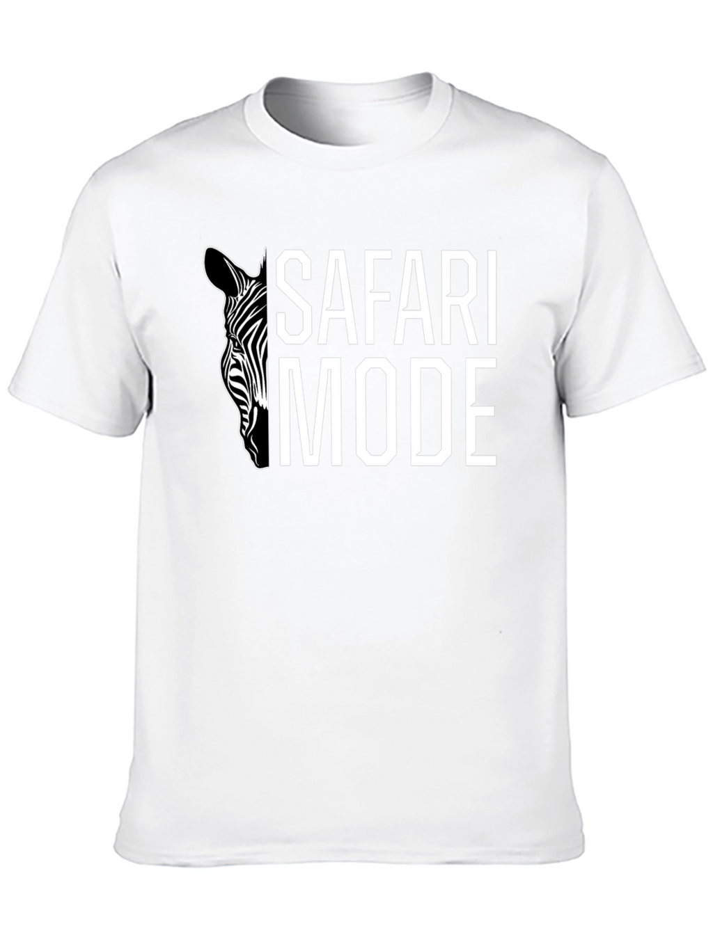 Safari Mode Zebra Graphic Tee - Black Cotton T-Shirt