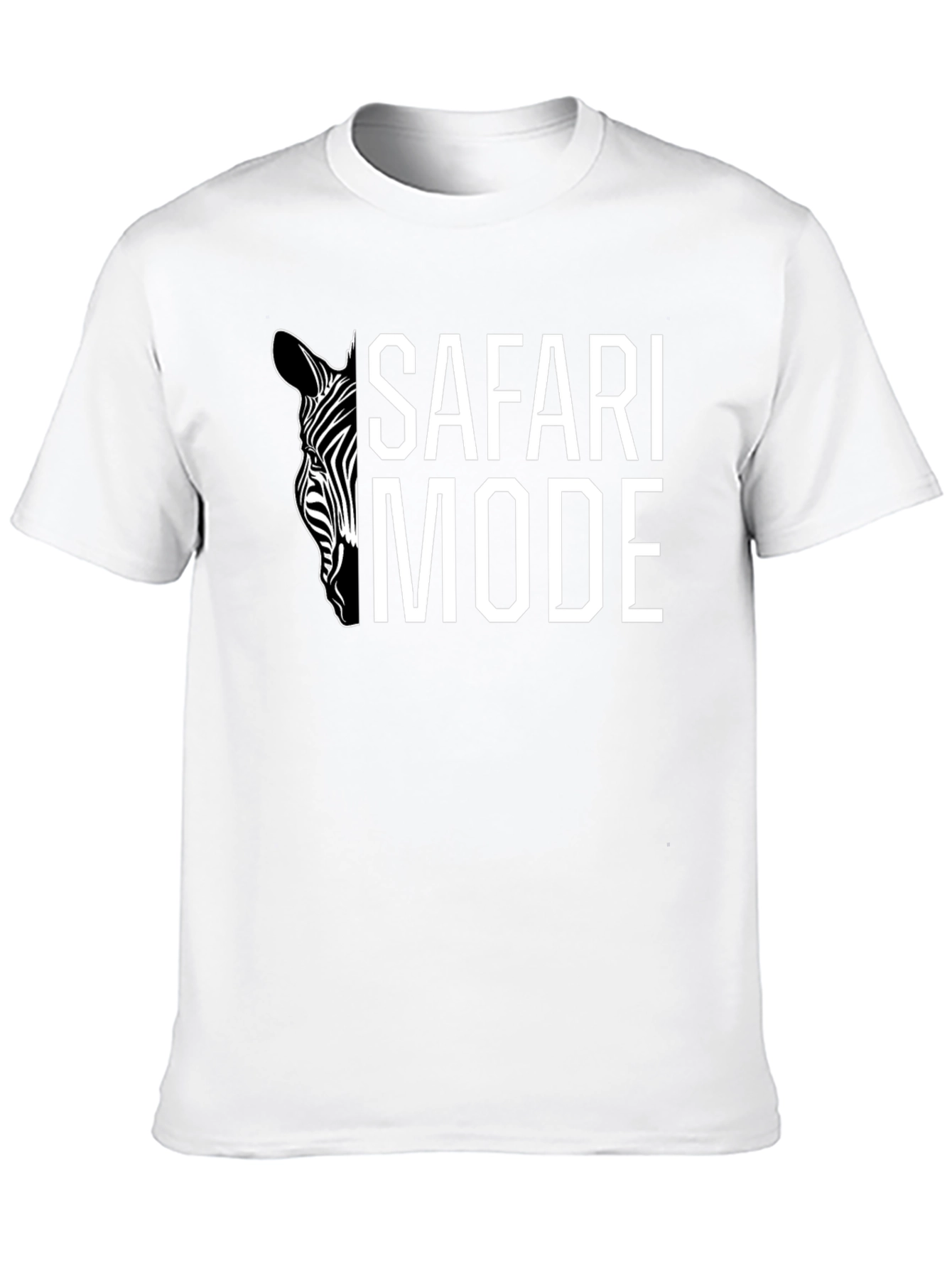 Safari Mode Zebra Graphic Tee - Black Cotton T-Shirt