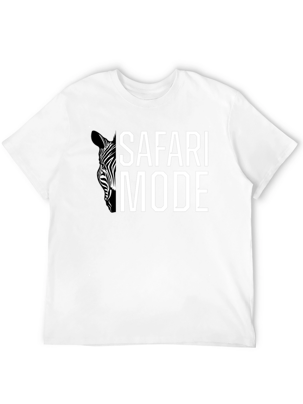 Safari Mode Zebra Graphic Tee - Black Cotton T-Shirt