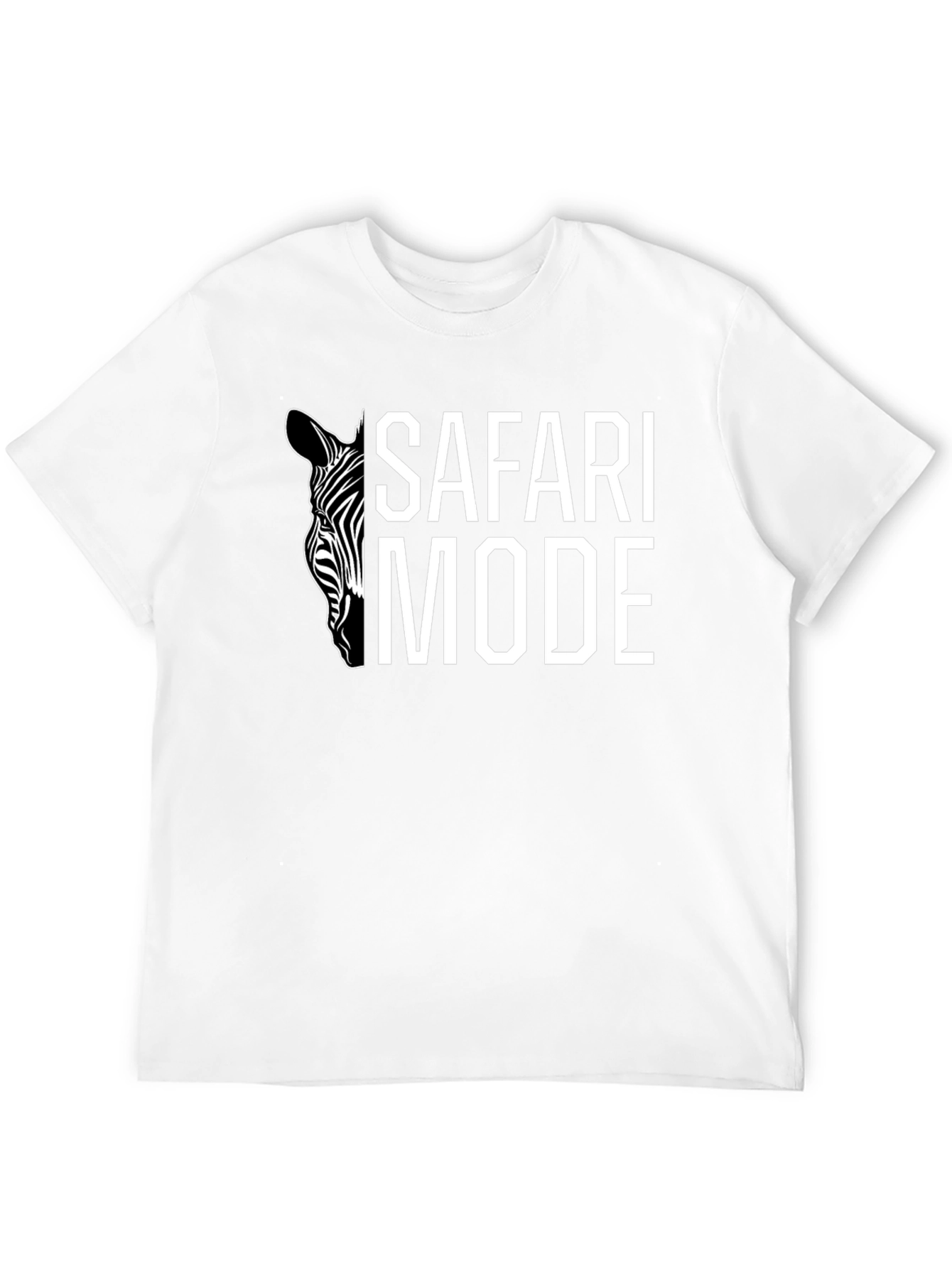 Safari Mode Zebra Graphic Tee - Black Cotton T-Shirt