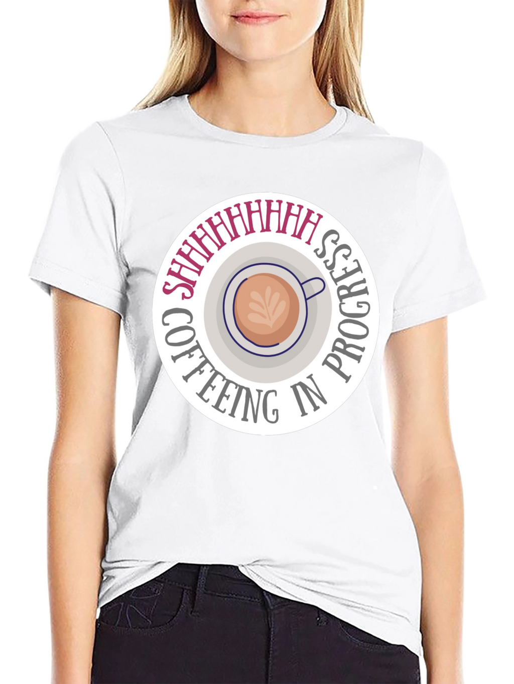 Coffeeing in Progress Black T-Shirt